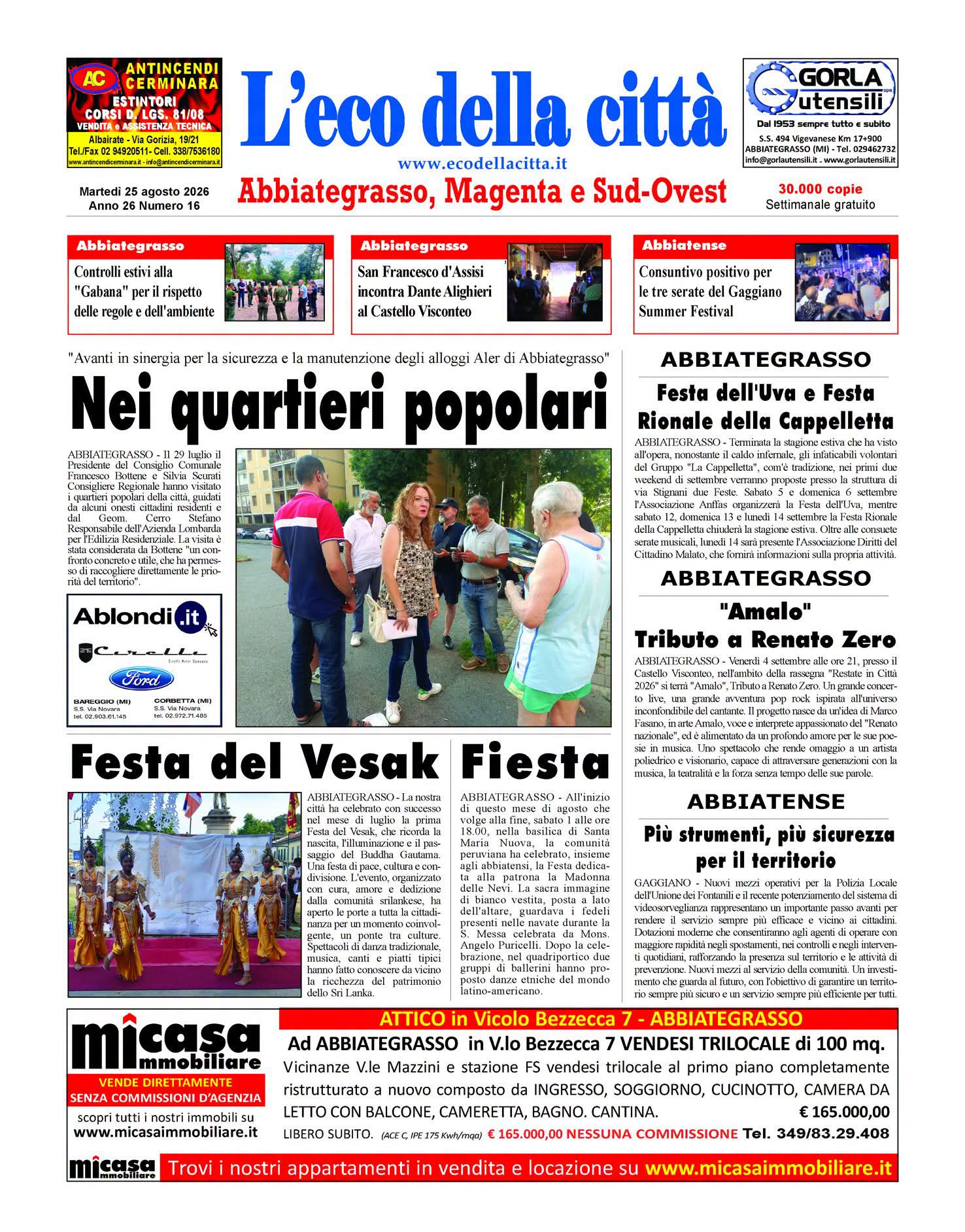 Ritaglio stampa: Nei quartieri popolari
