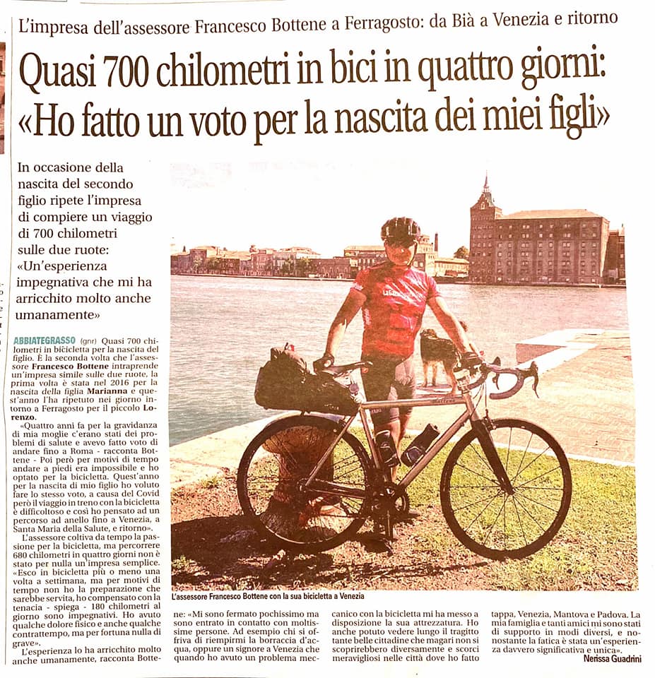 Ritaglio stampa: «Ho fatto un voto per la nascita dei miei figli»